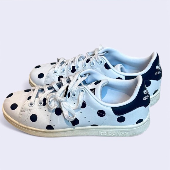 Big kids/ women’s 7 Polka dot Adidas Stan Smith trainers #polkadot - Picture 2 of 10